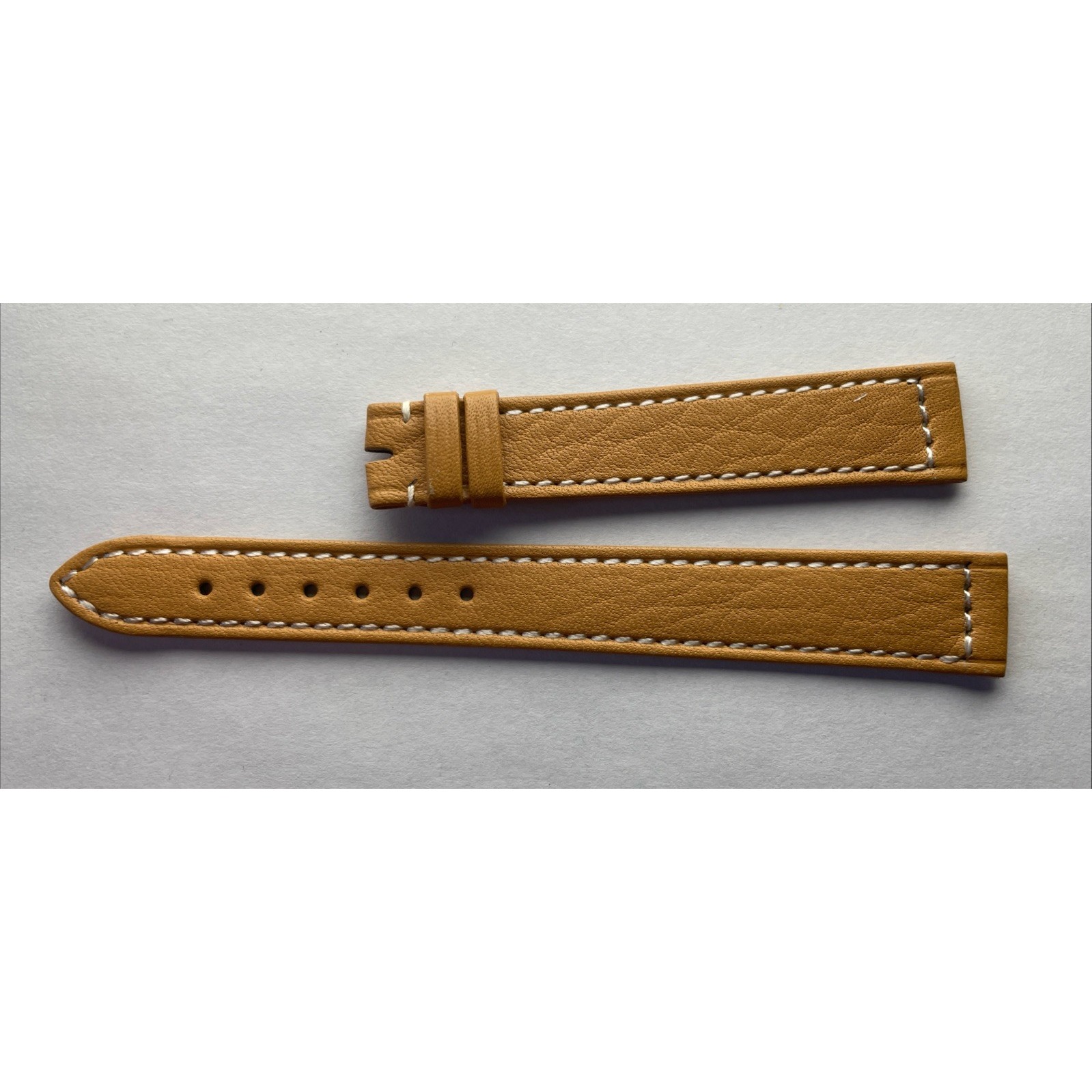 14mm Tan Leather Watch Band No Buckle